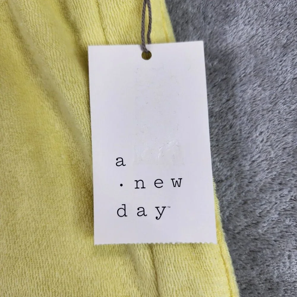Womens A New Day Yellow French Terry Shorts Pull on Mid Rise 4